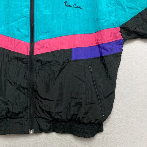 Vintage Pierre Cardin Jacket Mens M Multicolor Nylon Running 90s Windbreaker - Picture 4 of 14